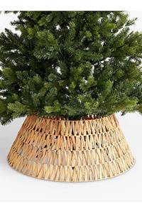 Falda de árbol de Navidad de junco marino tejido natural, accesorios para árboles de Navidad, collar de jacinto de agua para árbol de Navidad de King Craft Viet - Product Image 3