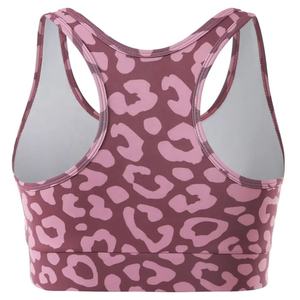 Soutien-gorge de sport dos nageur imprimé léopard pour femme, col rond, maintien moyen, respirant, dos en maille, pour yoga et activités sportives - Product Image 2