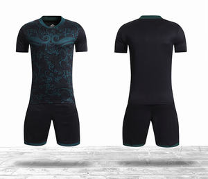 Ensemble de maillots de football personnalisés pour hommes, vert, manches courtes, sublimé, respirant, anti-transpiration, séchage rapide, coupe athlétique, uniforme d'été - Product Image 2