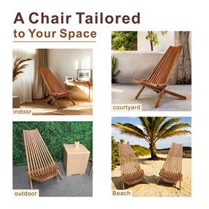 Elegante Silla Plegable de Madera de Eucalipto con Certificación FSC para Uso en Jardín Exterior - Product Image 3