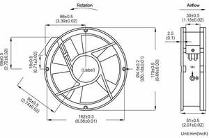 Ventilador de Extracción Industrial para Cuarto de Baterías Solares, 25000 CFM, 56 Pulgadas, 8000 CFM, 170 mm - Product Image 6