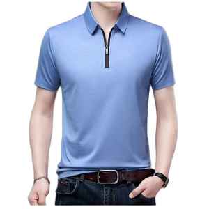 T-shirts pour hommes tendance, design populaire, été, boutons, coutures, impression numérique, polo, couleur unie, nouveau design, tissu en coton - Product Image 1