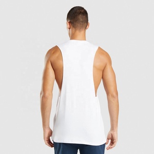 Débardeur uni personnalisé pour homme à emmanchures profondes, débardeur de sport et de fitness vierge en coton, style streetwear pour homme - Product Image 2