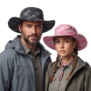 Chapeaux de camping à large bord camouflage d'été unisexes, protection solaire, chapeaux de pêcheur, chapeaux de safari style été - Product Image 1