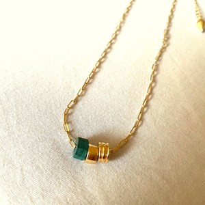 Collar con Colgante de Malaquita, Cadena de Plata de Ley con Baño de Rodio y Oro, Joyería de Piedra Verde para Mujer, Estilo Vintage, Proveedor Mayorista para Bodas - Product Image 3