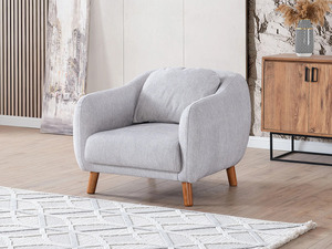Luxury Solid Teak <b>Wood</b> <b>Sofa</b> Set Modern Light Gray 3 2 1 1 Seater Curved <b>Sofa</b> Coffee Table Japandi Villa Living Room Furniture - Product Image 6
