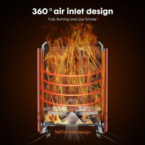 Portable extérieur patio arrière-cour foyer 304 acier inoxydable table sans fumée granulés de bois brûlant feu de joie pour le Camping - Product Image 2