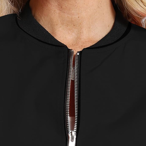 Everyday Lightweight Bomber Jackets For <b>Women</b> Stylish <b>Zip</b> Closure Design Fashion Outerwear <b>Women</b> Bomber Jackets - Product Image 4