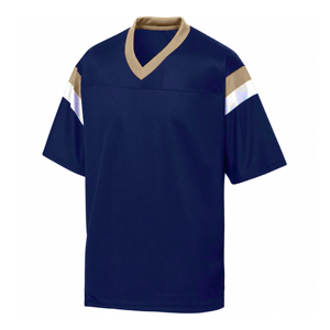 Maillot de football pour homme en polyester respirant à manches courtes et col en V bleu royal, coupe classique, toutes saisons, impression sublimée - Product Image 1