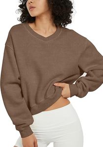 Autumn Cropped Sweatshirts Women's Casual Solid Long Sleeve Hoodies crop top Shirt Hooded Sweatshirt Tops sweatshirts - Product Image 2