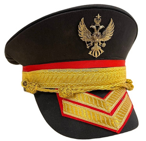 Casquettes uniformes personnalisées Hatgerman Casquette uniforme Couvre-chef argent brodé à la main Pakistan Casquettes personnalisées - Product Image 5