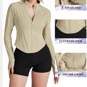 ZYLO INDUSTRIES OEM ODM Women's Active Wear <b>Yoga</b> Gym Fitness <b>Jacket</b> Quick-Drying Four-Way Stretch Spandex/Polyester 220g Front - Product Image 6