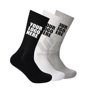 Chaussettes de sport personnalisées SPARKWELL INDUSTRY pour hommes, 100 % coton, respirantes, tricotées, absorbant la transpiration, avec logo sur le revers, couleur unie - Product Image 6