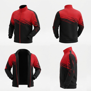 Veste de survêtement imprimée pour homme grande taille, col montant, en Spandex et Polyester, avec fermeture éclair, pour l'entraînement - Product Image 5