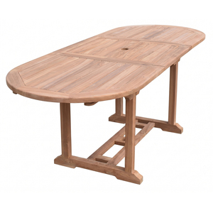 Outdoor <b>Dining</b> Solid Teak <b>Extendable</b> Oval Patio <b>Table</b> Traditional Design Butterfly Extension Garden Resort Wholesale - Product Image 4