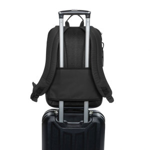 Minimalist <b>Black</b> Polyester <b>Backpack</b> Lightweight Soft Shell Rectangular Zipper Closure Unisex Daily Use - Product Image 3