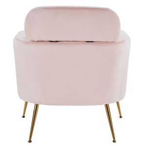 Poltrona Singola in Flanella Rosa per Interni, Semi-Smontata con Piedini e Pedali Dorati per Uso Bar - Product Image 5