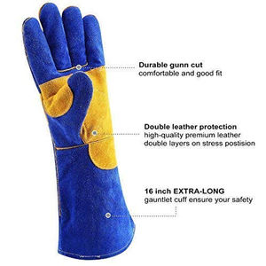 Comfortable Industrial safety Gloves Hand Protection Leather Cowhide Smooth Fancy Working Driver - Product Image 5