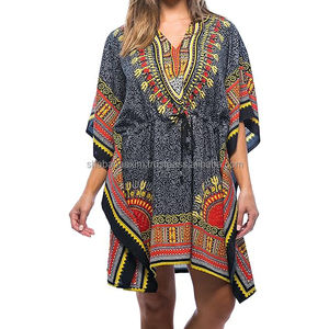 ชุดดาชิกิเดรสสำหรับผู้หญิงใส่ง่ายชุดคาฟตันทรงหลวมมีดีไซน์และสีชายหาดที่แตกต่างกัน - Product Image 1