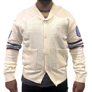 Custom Vintage Style women's Cream Shawl Collar Knitted <b>Cardigan</b> <b>Sweater</b> Button Down Long Sleeve College Varsity School Uniform - Product Image 3