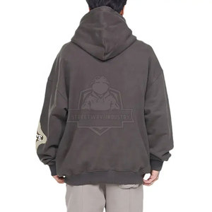 Nouveauté en promotion : Sweats à capuche d'hiver pour hommes en coton 100% imprimé en relief – Polaire respirant, design personnalisable - Product Image 3