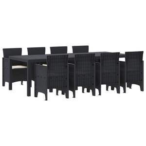 Juego de comedor de jardín de polipropileno antracita de 9 piezas - Product Image 2
