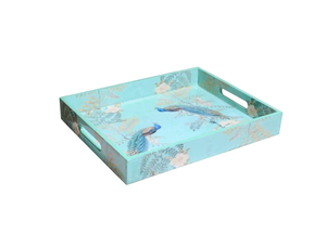 Bandeja de Almacenamiento Decorativa Rectangular de Diseño Tradicional, Bandeja de Servicio de Madera con Asa, Bandeja de Madera MDF, Más Vendida - Product Image 1