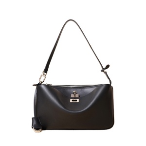 Bolso de Hombro Tipo Tote para Mujer, 2026, Nuevo, Vintage, Moderno, de Cuero Genuino, con Cierre, Portátil, Negro, Gran Capacidad - Product Image 1