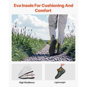 Stivali da donna in neoprene e gomma impermeabili per pesca e giardinaggio, isolati, antiscivolo alla caviglia, per la pioggia - Product Image 3