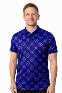 Polo homme de qualité supérieure, manches courtes, tricoté, 100% polyester, imprimé, performance sportive, anti-plis, pour adulte - Product Image 2