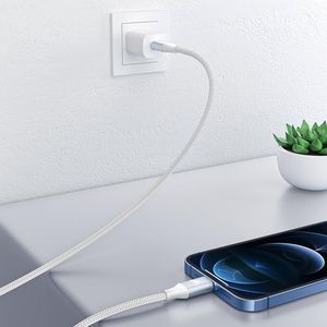 สายเคเบิลข้อมูลแบบถักไนลอนสำหรับการชาร์จโทรศัพท์มือถือ อุปกรณ์เสริมที่ทนทานและยืดหยุ่น - Product Image 2