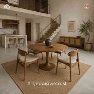 Modern <b>Round</b> <b>Solid</b> <b>Wood</b> <b>Dining</b> <b>Table</b> Pedestal Base Wooden Restaurant Cafe Hotel Villa <b>Dining</b> Room Furniture - Product Image 6