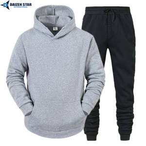 Ensemble de survêtement pour homme, sweat-shirt et pantalon, motif uni/à carreaux, manches longues, fermeture à cordon, polyester/nylon, respirant, hiver - Product Image 6