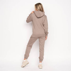 Hoodie court personnalisé pour femme, coupe oversize, épaules tombantes, style décontracté, anti-plis, dernière collection hiver, style urbain, couleur pierre - Product Image 2