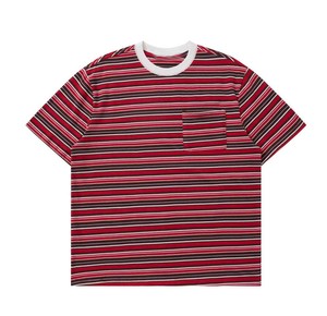 Camiseta de Algodón a Rayas de Calidad Superior, Logotipo Personalizado, Manga Corta, Moda al por Mayor, Transpirable, Sublimada - Product Image 1