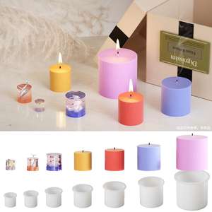 Multi Specification Cylinder Aromatherapy Candle Column Gypsum Epoxy <b>Resin</b> Candle <b>Silicone</b> Mold - Product Image 1