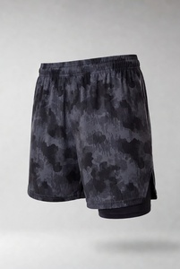 Mens Casual <b>Mid</b> Waist Breathable Two <b>Layer</b> Running Shorts with Drawstring Closure for Gym Workout Fitness Training - Product Image 1