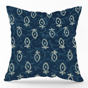 ปลอกหมอนอิงผ้าฝ้ายอินเดียลายอินดิโก้แบบดั้งเดิม ปักลายด้วยมือ สำหรับตกแต่งโซฟา - Product Image 3