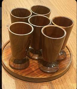 แก้วไม้ทำมือสไตล์ชนบท ผลิตจากไม้ธรรมชาติ เหมาะสำหรับกาแฟ ชา ตกแต่งห้องครัว ของขวัญสำหรับคนรักงานฝีมือ - Product Image 5