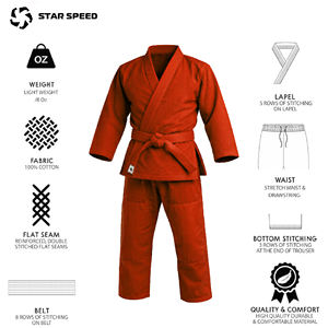 ชุดยูโดคาราเต้บราซิลเลียนยิวยิตสูสำหรับผู้ใหญ่ พร้อมโลโก้แบบกำหนดเอง ชุดฝึกซ้อมศิลปะการต่อสู้ - Product Image 5