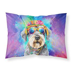 Schnauzer Hippie Dawg Funda De Almohada decorativa estándar Funda de cojín ligera súper suave de fácil cuidado - Product Image 1