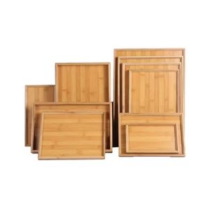 Plateau de service en bambou le plus demandé pour la restauration professionnelle et les présentoirs élégants pour verres à vin - Product Image 1