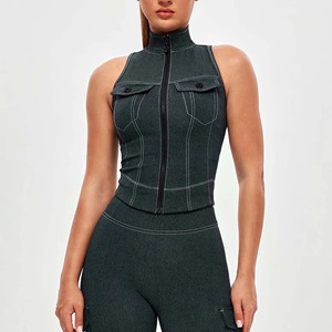 Haut court de sport pour femme de haute qualité, col rond doux, manches longues, coupe ajustée, compression, sexy, pour la gym - Product Image 5
