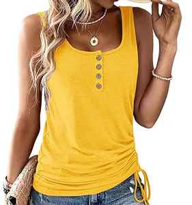 Camisetas sin mangas para mujer con logotipo personalizado OEM, producción en masa de alta calidad, ligeras, de algodón, con encaje, cuello en V gótico - Product Image 1