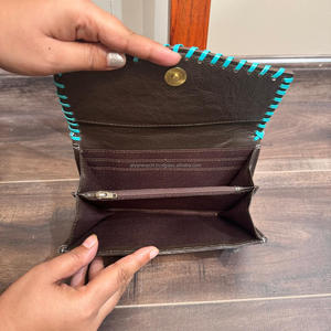 Nueva llegada de cuero auténtico de piel de vaca embrague tallado a mano de cuero nueva colección de embrague de mujer elegante embrague de usos múltiples - Product Image 5