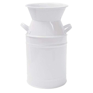 White Finished Metal Galvanized Flower Vases Handmade Milk Can With Side Handle For Home Outdoor Garden Decor Flower Holder - Product Image 6