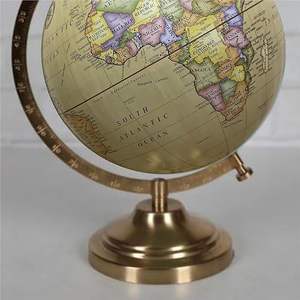 Globo Terráqueo Antiguo Premium con Base Metálica Minimalista, Globo Geográfico con Mapa del Mundo - Product Image 4