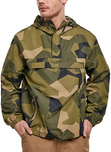 Men's <b>Camouflage</b> Windbreaker Jacket Quarter-Zip Hooded Windproof Polyester Outdoor Wear Regular Fit Autumn Style - Product Image 3