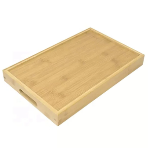 Timberra Rectangular Wooden Serving Tray With Metal Handles Minimalist Design Durable Solid Wood <b>Plate</b> Premium Crafted Ware - Product Image 4