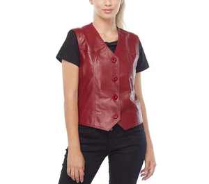 Chaleco de Cuero para Mujer, Estilo Motero, Duradero, Cómodo, Ligero y Elegante, Ropa de Motocicleta - Product Image 4